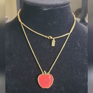 kate spade Gold-Tone Layered Necklace with Red Apple Pendant